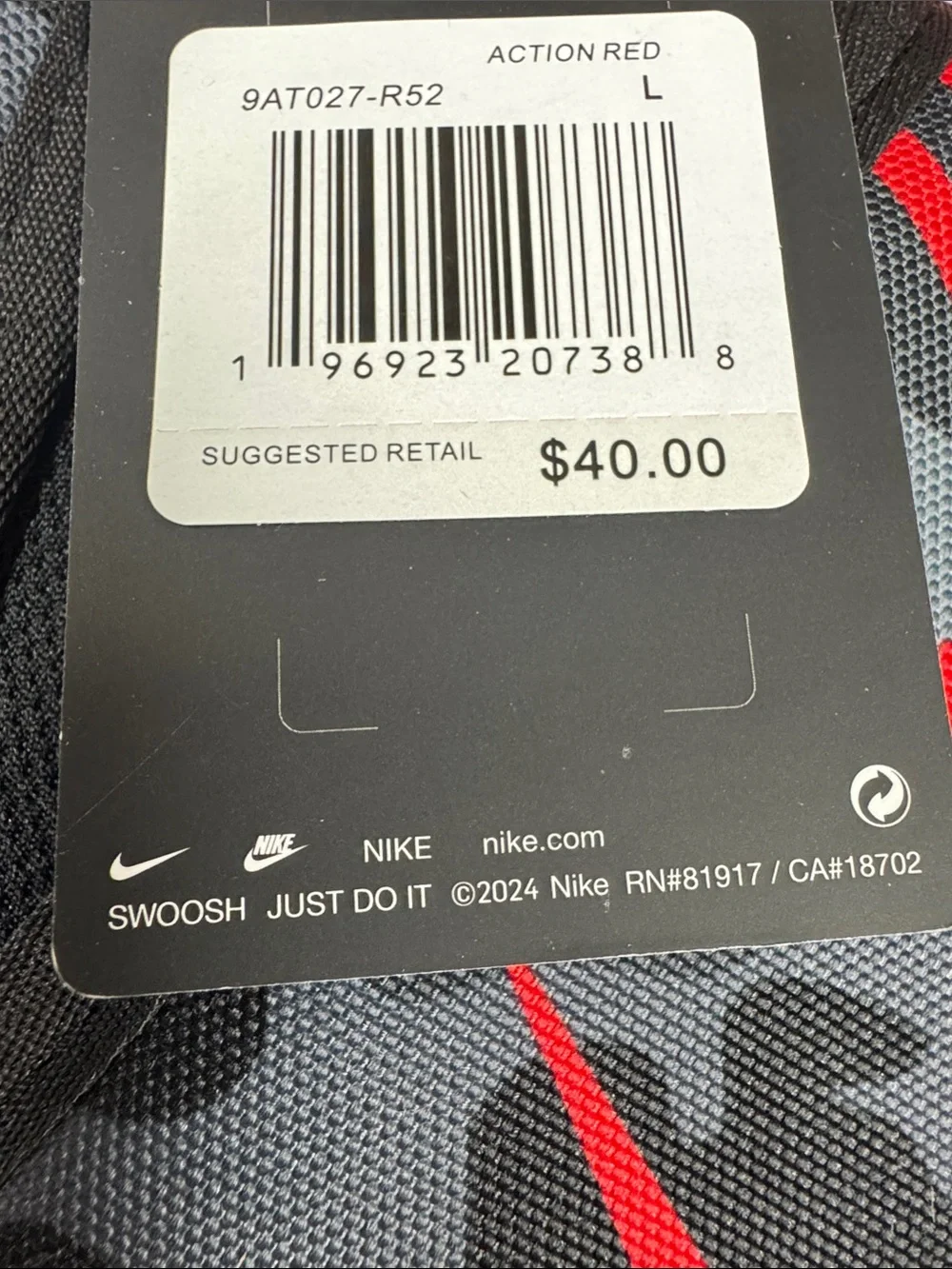 Nike Red & Black Camo Pattern Backpack